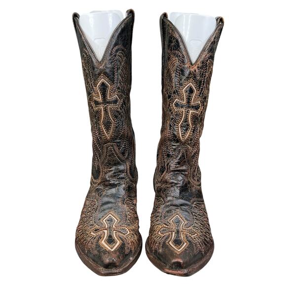 Corral Men’s Brown Wings And Cross Western Cowboy Boots Size US 9.5 D - Picture 7 of 11